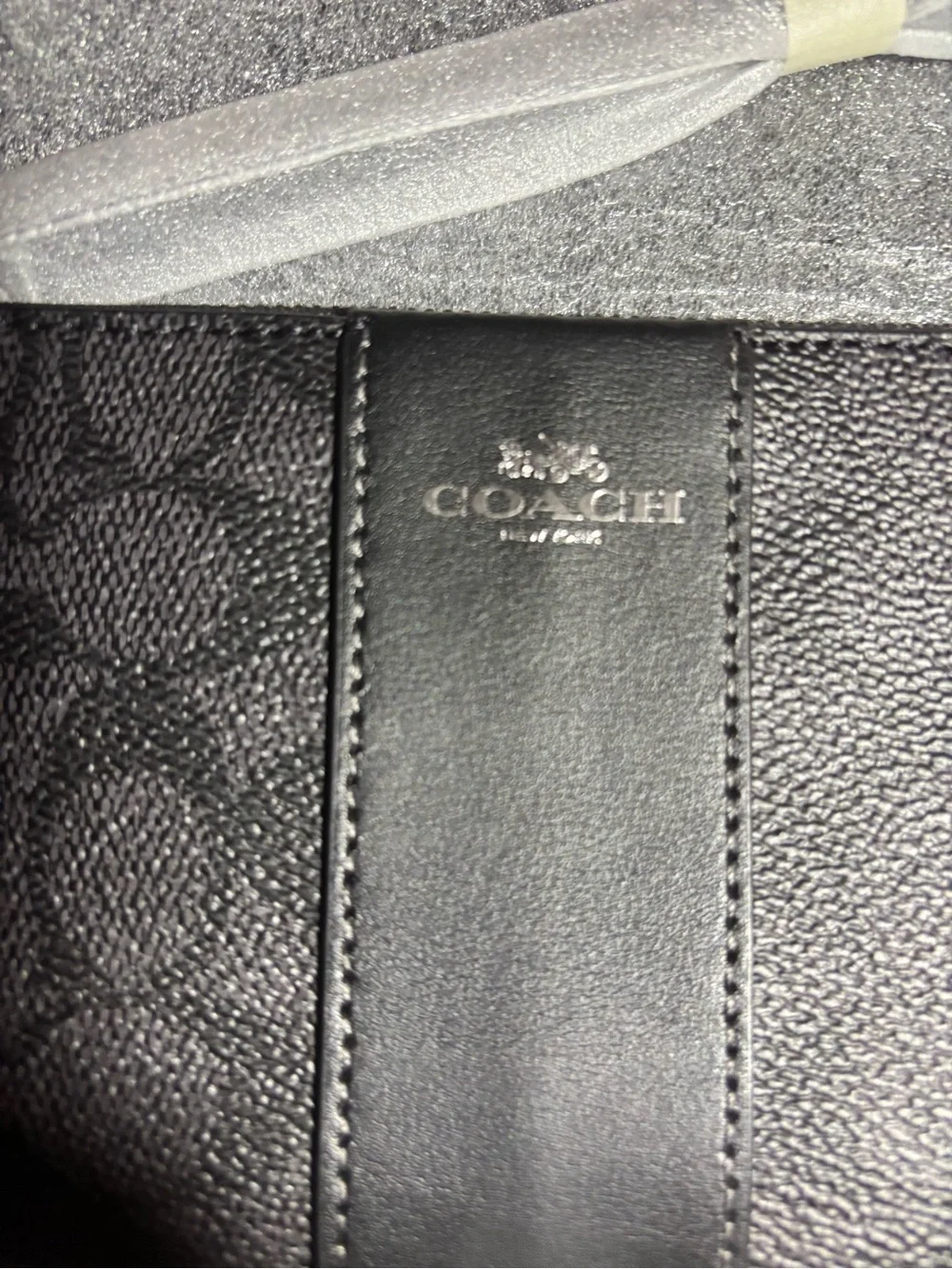 COACHBlack wristlet Signature Leather Zip Wallet
